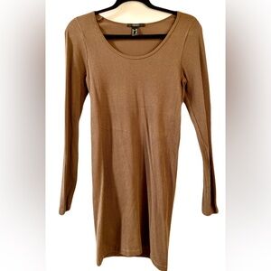 Forever 21 Brown Ribbed Knit Dress